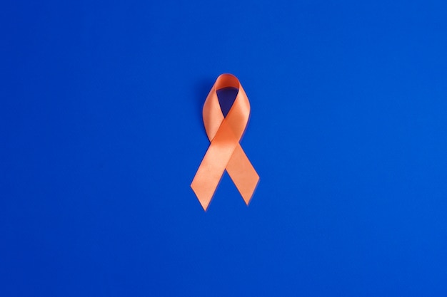 Cinta naranja. Conciencia de leucemia. concepto de salud y medicina.