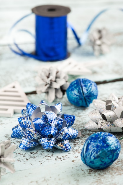 Cinta de navidad azul