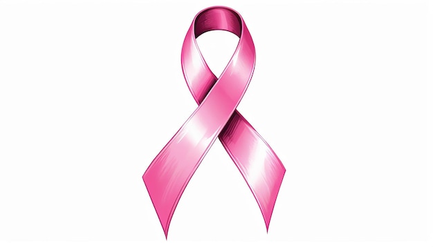 Foto cinta rosa aislada para la concientización sobre el cáncer de mama