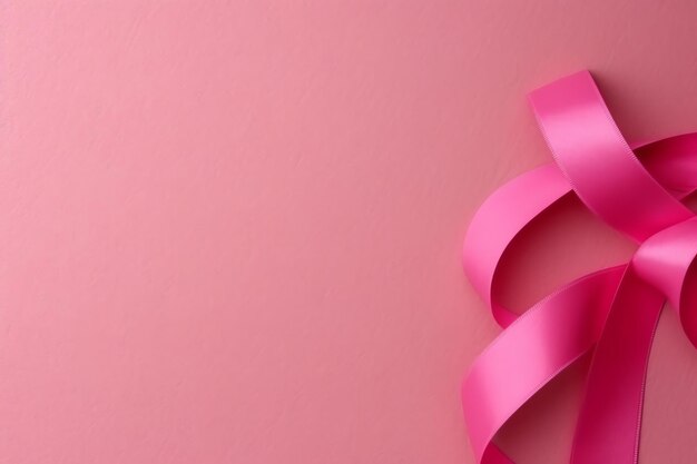 Cinta rosa o morada como símbolo de concientización sobre el cáncer de mama o la epilepsia y espacio para copiar Día Mundial del Cáncer