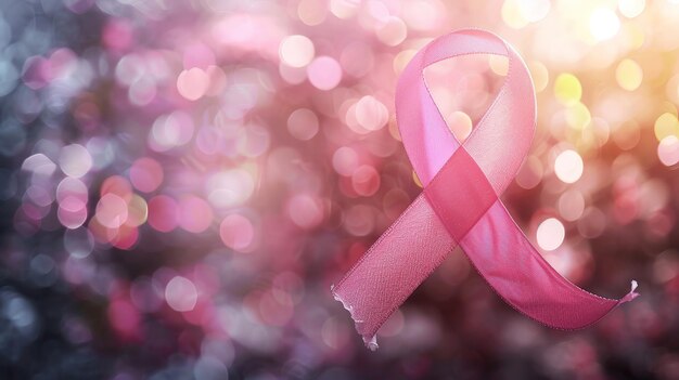 una cinta rosa con la palabra pecho