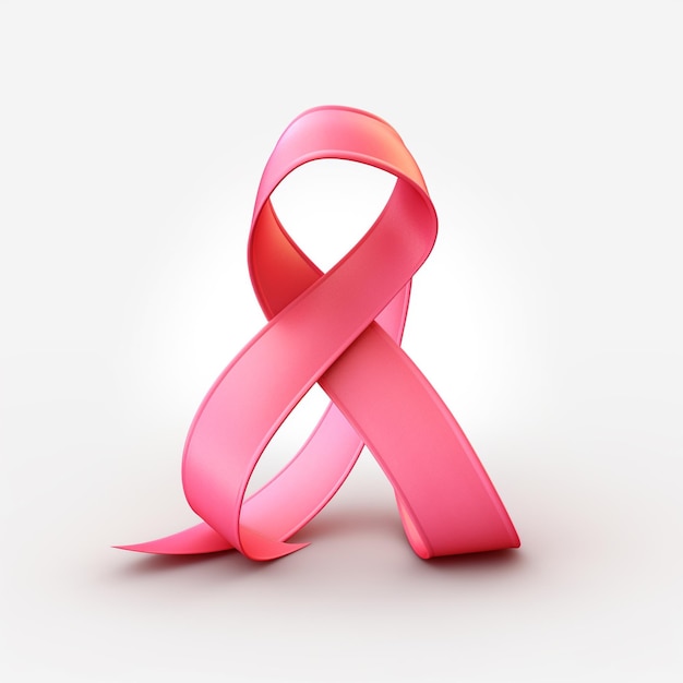una cinta rosa con el símbolo del cáncer de mama