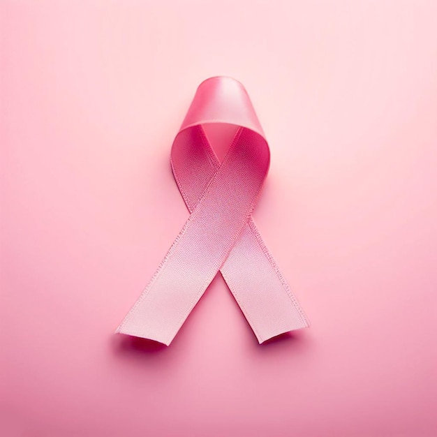 Cinta rosa simple y minimalista para la campaña del mes de concientización sobre el cáncer de mama