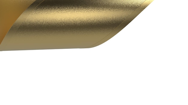 Foto cinta de seda dorada rizada con tiras doradas ilustración 3d