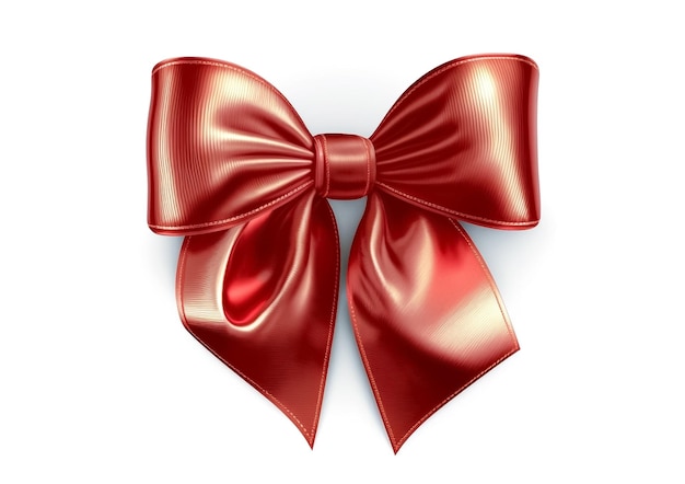 Cinta de seda Red Bow aislada en blanco IA generativa