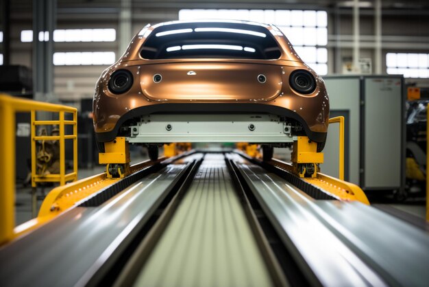 Foto cinta transportadora de la fábrica de automóviles moderna industria del automóvil