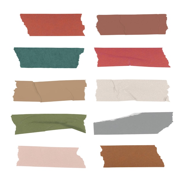 cinta de washi png clipart elemento de collage de papelería conjunto fondo transparente