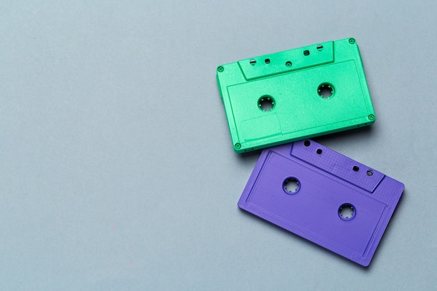 Cintas de cassette retro brillantes