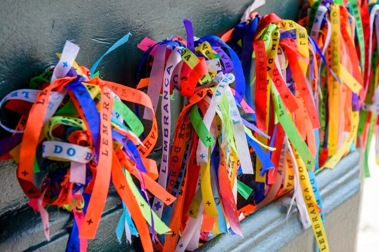 Foto las cintas de nuestro señor hacen bonfim que se cree que traen suerte y son tradicionales en salvador