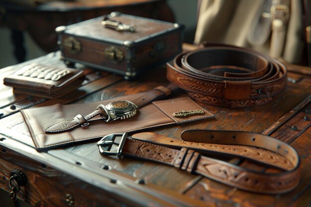 Cinturões e acessórios de couro feitos à mão