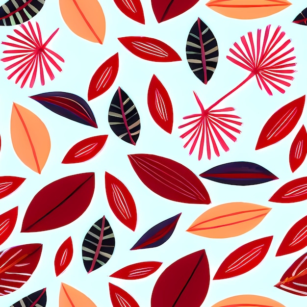 Foto un cinturón continuo de flores tropicales patrón de papel tapiz pintado en acuarela ia generativa para motivos de moda de fondo de tela textil digital