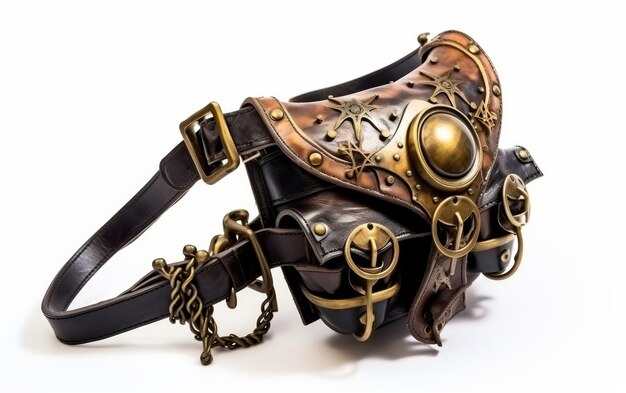 Cinturón de cuero Steampunk con reloj