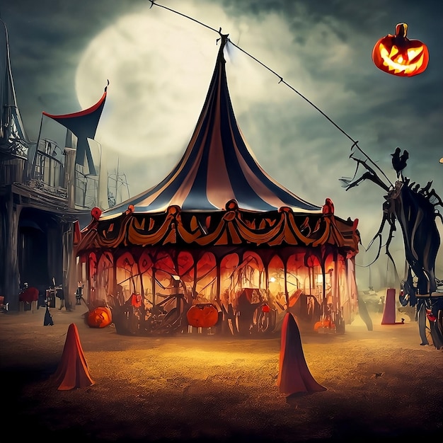 circo de halloween a noite da bruxa