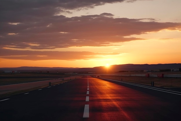 Circuit of Dreams: The Serenity of Racing at Sunset creado con tecnología Generative AI