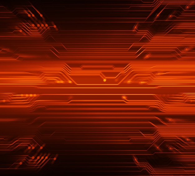 Circuito cibernético rojo tecnología futura concepto de fondo