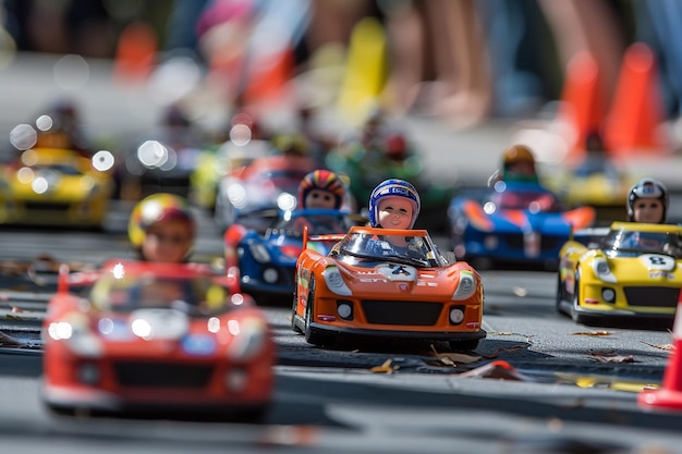 Foto circuito de corrida de rua em miniatura para crianças