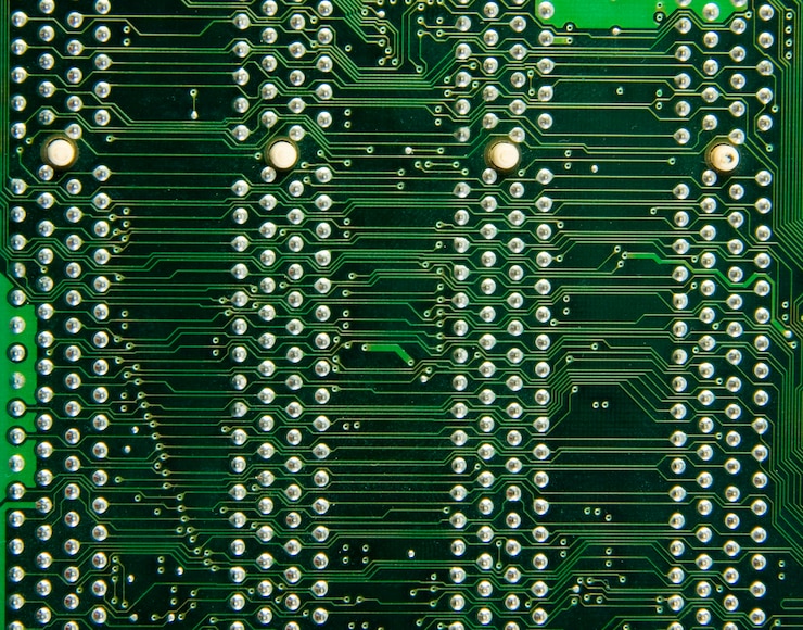 Foto circuito electrónico de computadora. usar para fondo o textura