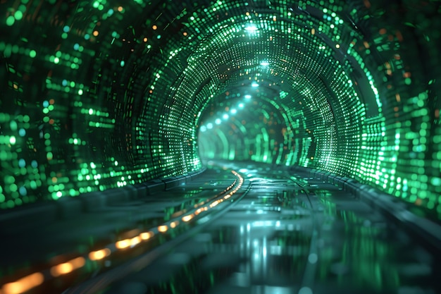 Circuito de información verde concepto de tecnología futura antecedentes tecnología abstracta big data digital