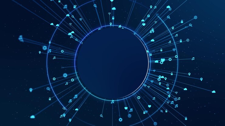 Circuito de inteligencia artificial de IA aprendizaje profundo innovación cibernética futurista automatización del cerebro