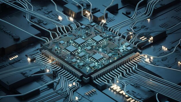 Circuito de microchip realista