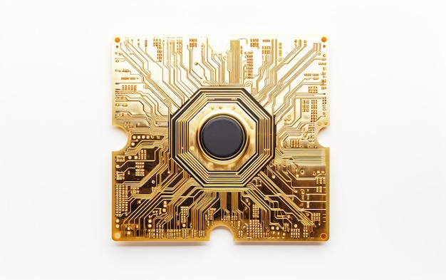 Circuito De Tecnología Ai Con Forma De Chip Dorado