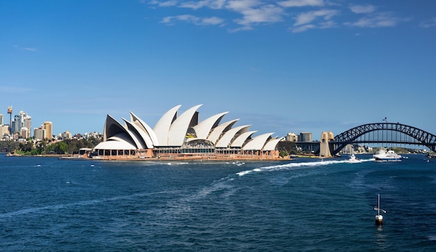 Circular Quay und Opera House Sydney Australien Sydney Opernhaus mit Fähren im Vorfeld