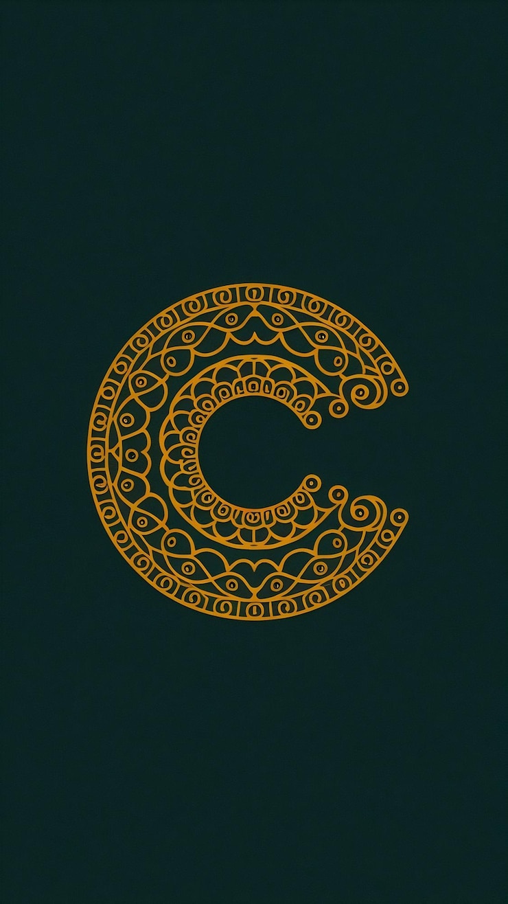 Foto círculo abstracto ornamenation icono del logotipo c signo letra símbolo vect