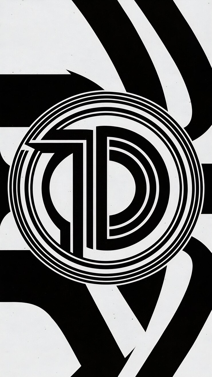 Foto círculo abstracto ornamenation icono del logotipo d signo letra símbolo vect