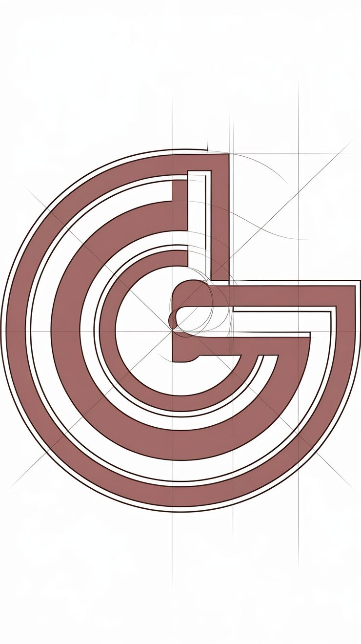 Foto círculo abstracto ornamenation icono del logotipo g signo letra símbolo vect