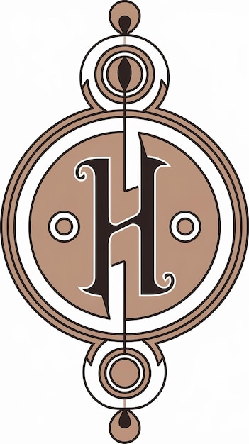 Círculo abstracto ornamenation icono del logotipo H signo letra símbolo vect