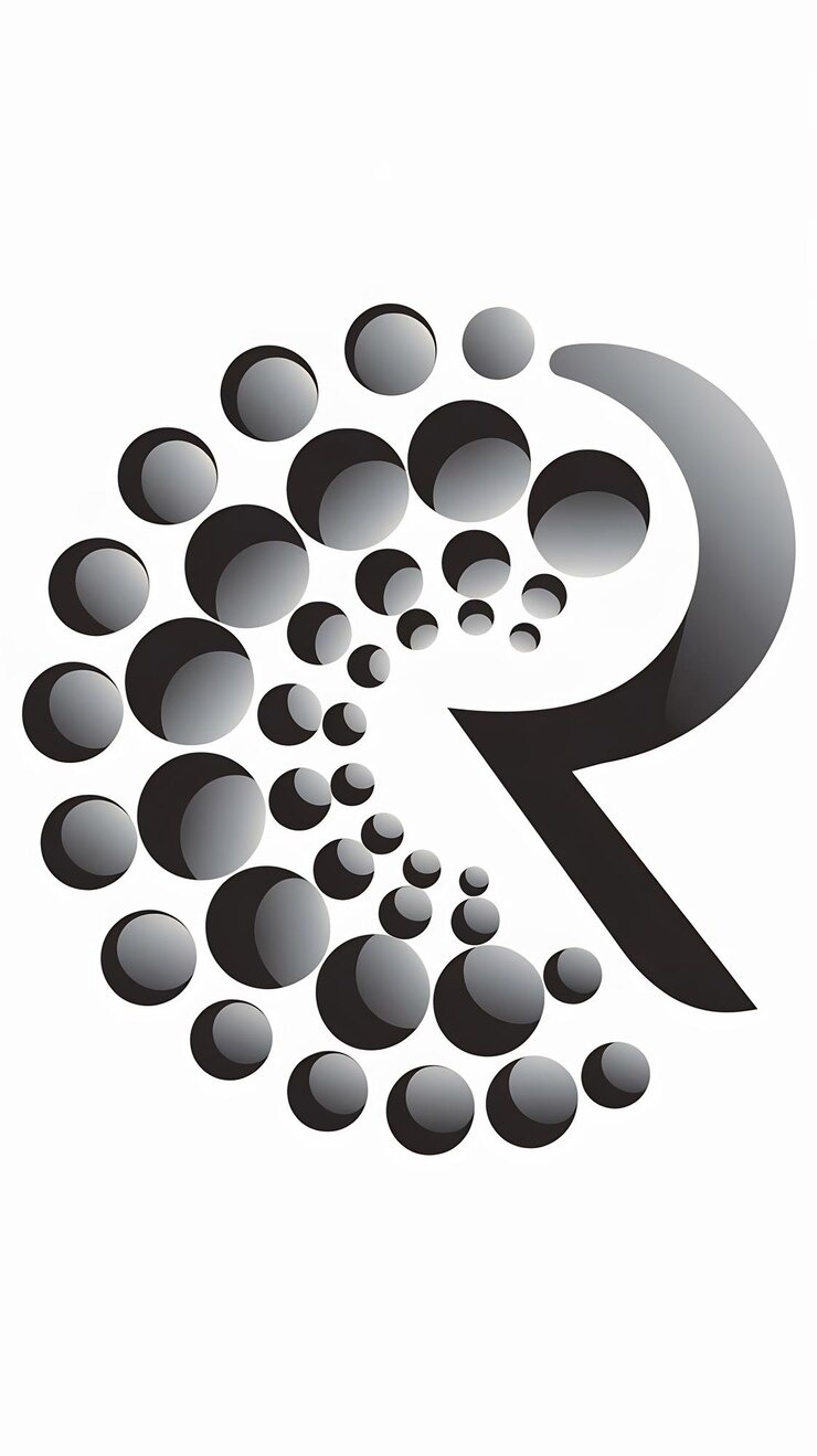 Foto círculo abstracto ornamenation icono del logotipo r signo letra símbolo vect