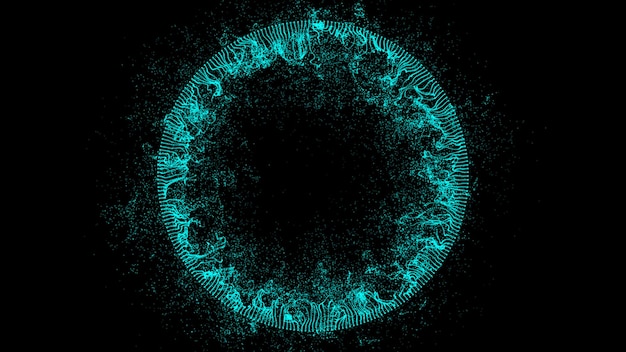 Círculo abstrato fundo de néon redondo design geométrico fluxo de som conceito de tecnologia de ciência alta