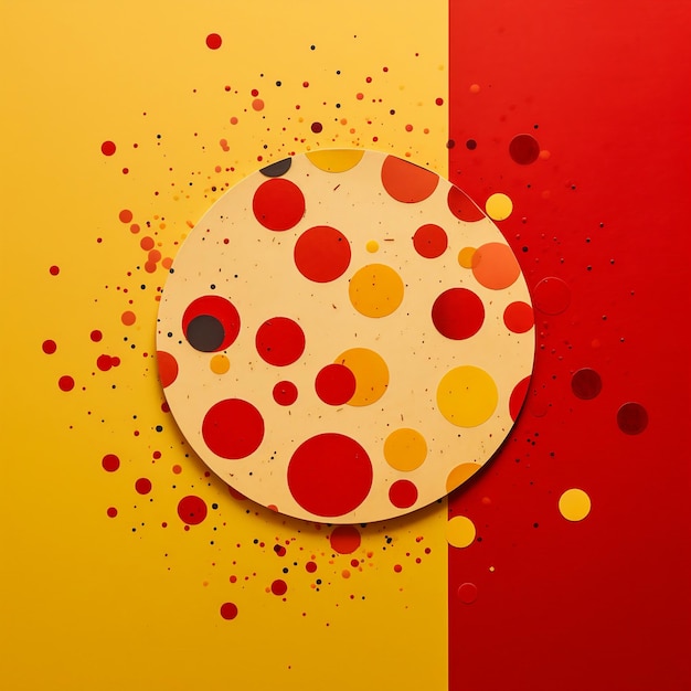 Foto un círculo amarillo y rojo con un círculo amarillo en el medio.