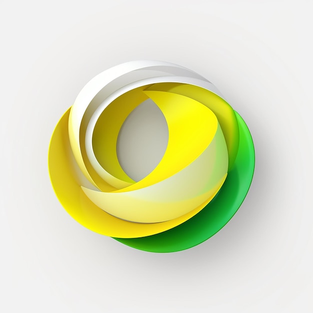 un círculo amarillo y verde con un círculo verde con un borde blanco.