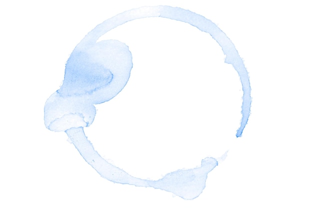 Círculo aquarela azul isolado no fundo branco