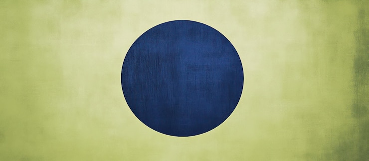 Foto un círculo azul con un círculo negro en él