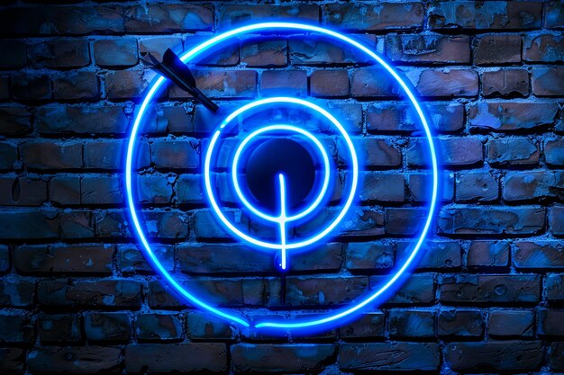 un círculo azul con un círculo que dice luz