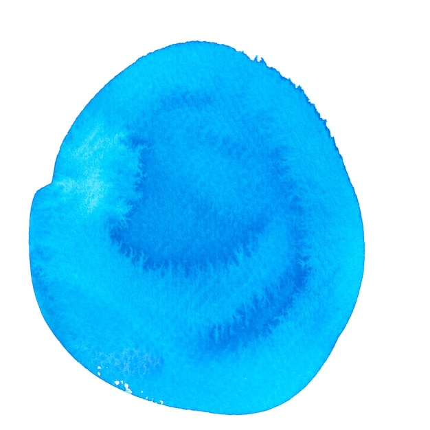 Un círculo azul está pintado con un fondo blanco.