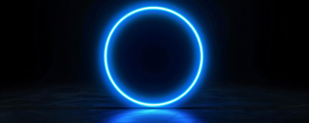un círculo azul con una luz azul en él