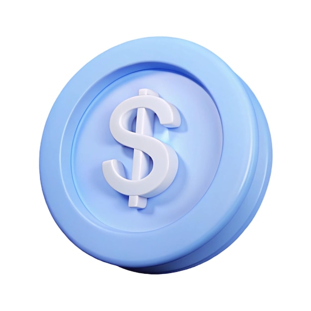 un círculo azul redondo con un signo de dólar en él