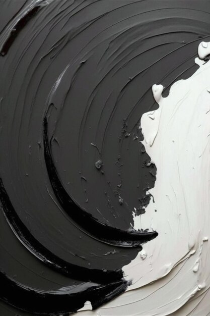 Un círculo blanco y negro con pintura blanca.