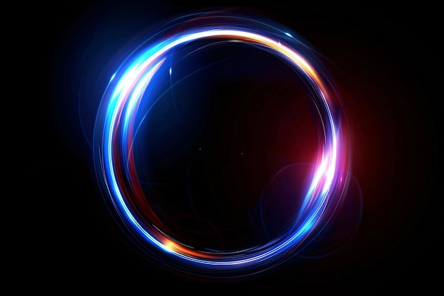 un círculo con un borde azul y naranja se muestra con un borde azul y rojo y narenjaTecnológico
