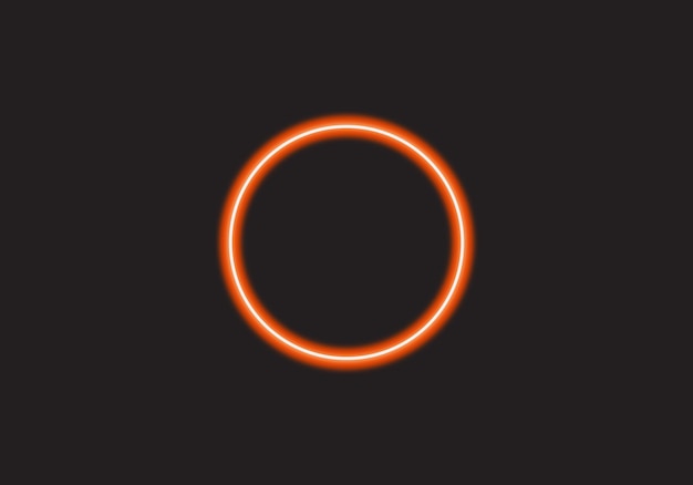 círculo brillante con un neón naranja brillante a su alrededor