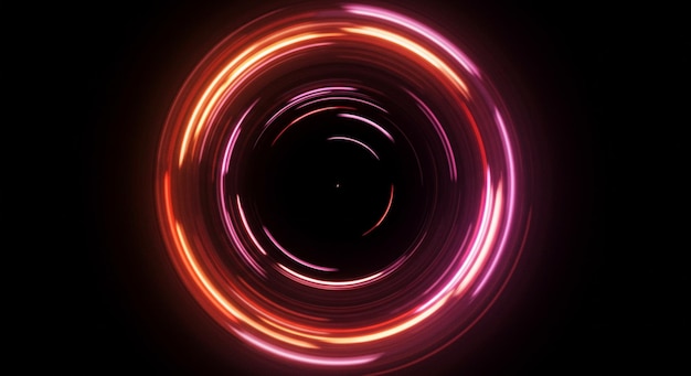 un círculo con un círculo de luz y un fondo negro