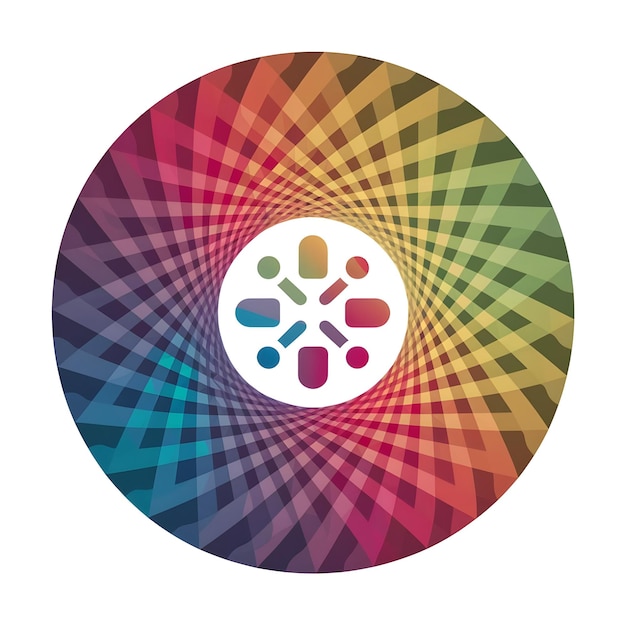 Foto un círculo con un círculo multicolor de puntos multicolores ai imagen