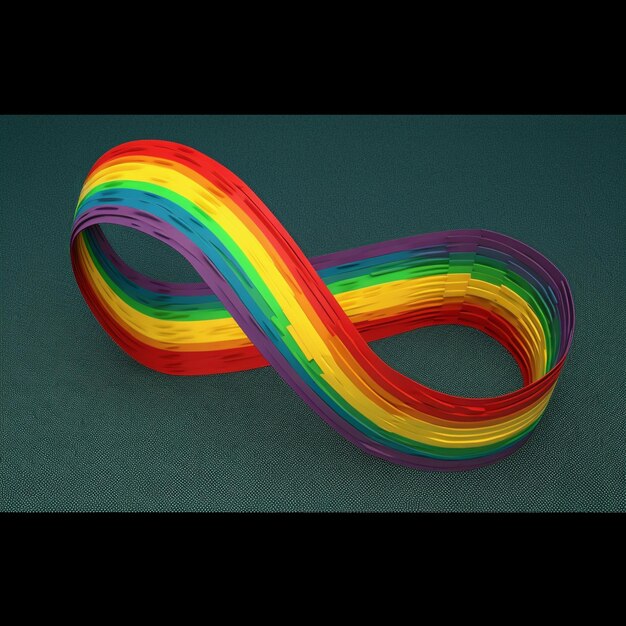 Foto un círculo de color arco iris con la palabra arco ires en él.