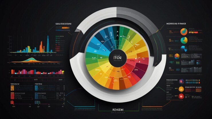 Foto un círculo de color arcoíris se muestra con un círculo color arco iris