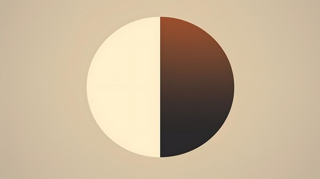 un círculo con un color marrón y blanco en él
