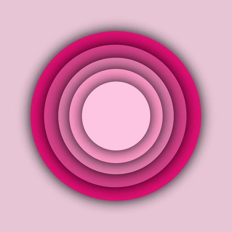 Foto círculo de color rosa apilado fondo dulce, diseño de arte de ilustración para papel tapiz y patrón de tela