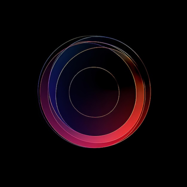 Círculo de colores sobre un fondo negro representación 3D ilustración 3D